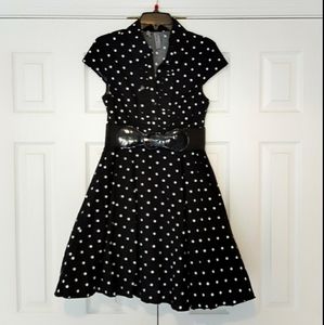 NWOT Vintage Pin Up Retro Polka Dot Dress